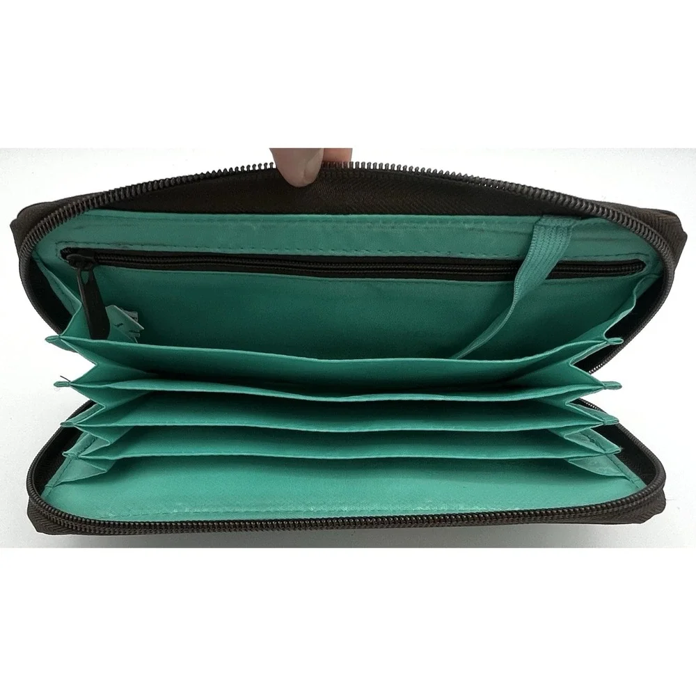 Thirty-One Save Your Way Zip Coupon Wallet Retro Metro Sea Plaid Organizer 31
